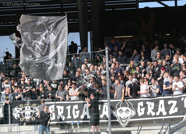 Salzburg - Sturm Graz
Oesterreichische Fussball Bundesliga, 32. Runde, FC RB Salzburg - SK Sturm Graz, Stadion Wals-Siezenheim, 12.04.2014. 

Foto zeigt Fans von Sturm
