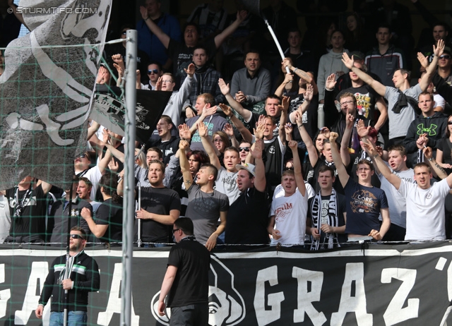 Salzburg - Sturm Graz
Oesterreichische Fussball Bundesliga, 32. Runde, FC RB Salzburg - SK Sturm Graz, Stadion Wals-Siezenheim, 12.04.2014. 

Foto zeigt Fans von Sturm
