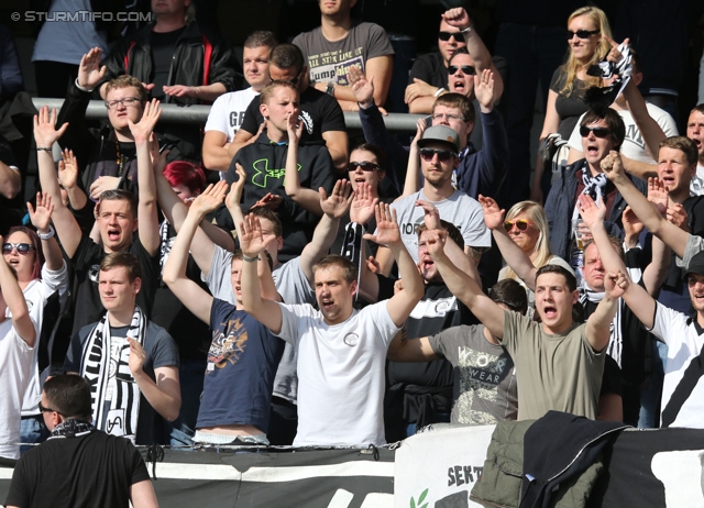 Salzburg - Sturm Graz
Oesterreichische Fussball Bundesliga, 32. Runde, FC RB Salzburg - SK Sturm Graz, Stadion Wals-Siezenheim, 12.04.2014. 

Foto zeigt Fans von Sturm
