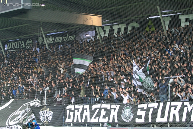 Sturm Graz - Ried
Oesterreichische Fussball Bundesliga, 33. Runde, SK Sturm Graz -  SV Ried, Stadion Liebenau Graz, 19.04.2014. 

Foto zeigt Fans von Sturm
