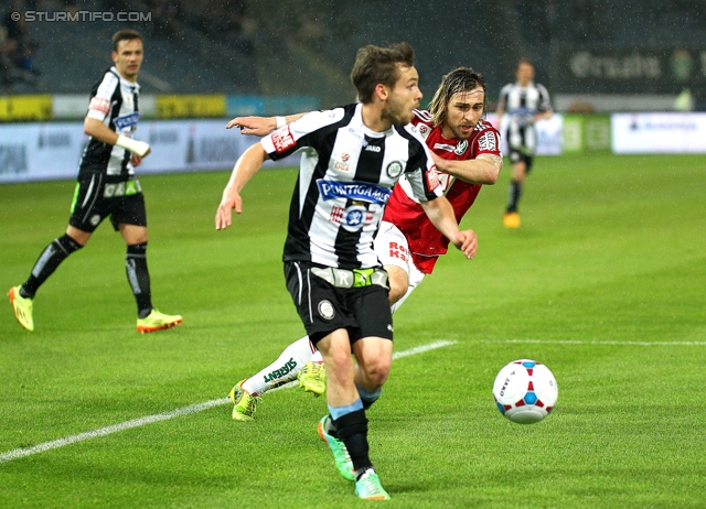 Sturm Graz - Ried
Oesterreichische Fussball Bundesliga, 33. Runde, SK Sturm Graz -  SV Ried, Stadion Liebenau Graz, 19.04.2014. 

Foto zeigt David Schloffer (Sturm)
