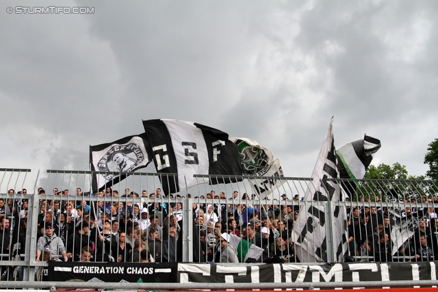 Wolfsberg - Sturm Graz
Oesterreichische Fussball Bundesliga, 34. Runde, Wolfsberger AC - SK Sturm Graz, Lavanttal Arena Wolfsberg, 27.04.2014. 

Foto zeigt Fans von Sturm
