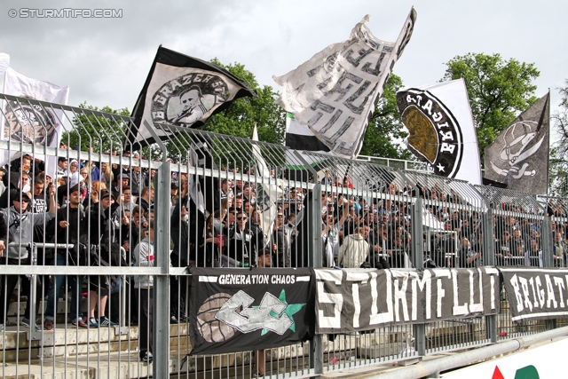 Wolfsberg - Sturm Graz
Oesterreichische Fussball Bundesliga, 34. Runde, Wolfsberger AC - SK Sturm Graz, Lavanttal Arena Wolfsberg, 27.04.2014. 

Foto zeigt Fans von Sturm
