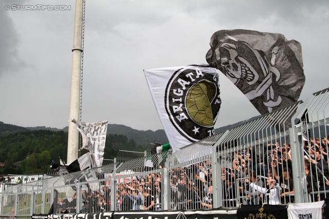 Wolfsberg - Sturm Graz
Oesterreichische Fussball Bundesliga, 34. Runde, Wolfsberger AC - SK Sturm Graz, Lavanttal Arena Wolfsberg, 27.04.2014. 

Foto zeigt Fans von Sturm
