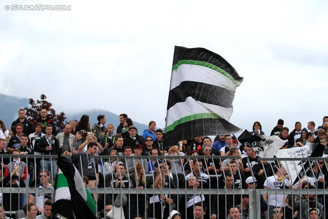 Wolfsberg - Sturm Graz
Oesterreichische Fussball Bundesliga, 34. Runde, Wolfsberger AC - SK Sturm Graz, Lavanttal Arena Wolfsberg, 27.04.2014. 

Foto zeigt Fans von Sturm
