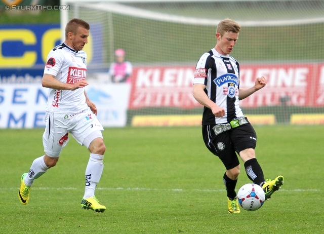 Wolfsberg - Sturm Graz
Oesterreichische Fussball Bundesliga, 34. Runde, Wolfsberger AC - SK Sturm Graz, Lavanttal Arena Wolfsberg, 27.04.2014. 

Foto zeigt Florian Kainz (Sturm)
