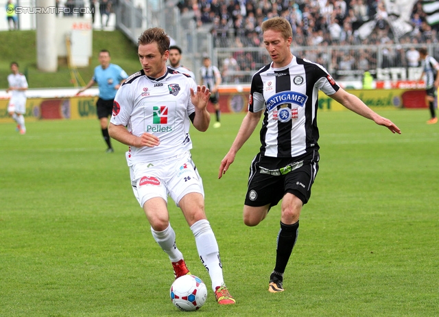 Wolfsberg - Sturm Graz
Oesterreichische Fussball Bundesliga, 34. Runde, Wolfsberger AC - SK Sturm Graz, Lavanttal Arena Wolfsberg, 27.04.2014. 

Foto zeigt Robert Beric (Sturm)
