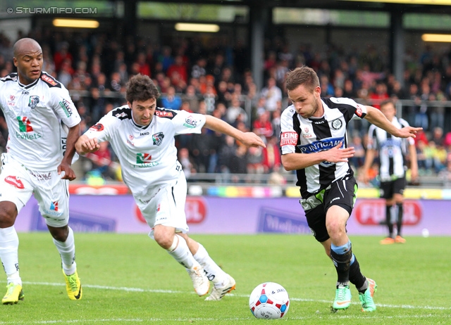 Wolfsberg - Sturm Graz
Oesterreichische Fussball Bundesliga, 34. Runde, Wolfsberger AC - SK Sturm Graz, Lavanttal Arena Wolfsberg, 27.04.2014. 

Foto zeigt David Schloffer (Sturm)
