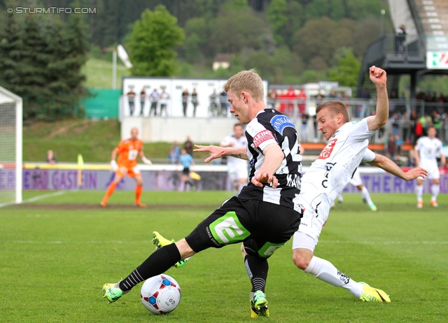 Wolfsberg - Sturm Graz
Oesterreichische Fussball Bundesliga, 34. Runde, Wolfsberger AC - SK Sturm Graz, Lavanttal Arena Wolfsberg, 27.04.2014. 

Foto zeigt Florian Kainz (Sturm)
