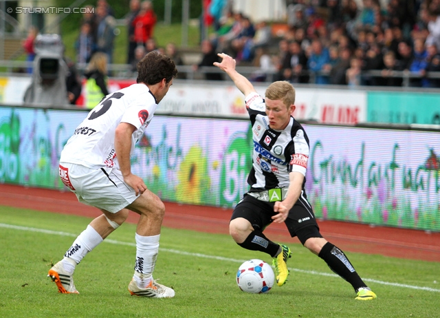 Wolfsberg - Sturm Graz
Oesterreichische Fussball Bundesliga, 34. Runde, Wolfsberger AC - SK Sturm Graz, Lavanttal Arena Wolfsberg, 27.04.2014. 

Foto zeigt Florian Kainz (Sturm)
