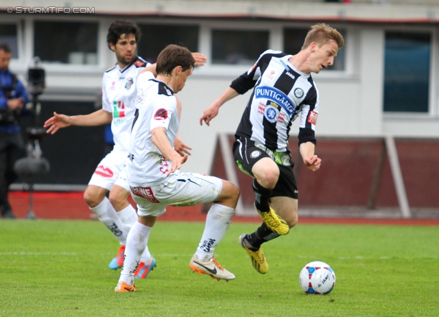 Wolfsberg - Sturm Graz
Oesterreichische Fussball Bundesliga, 34. Runde, Wolfsberger AC - SK Sturm Graz, Lavanttal Arena Wolfsberg, 27.04.2014. 

Foto zeigt Marc Andre Schmerboeck (Sturm)
