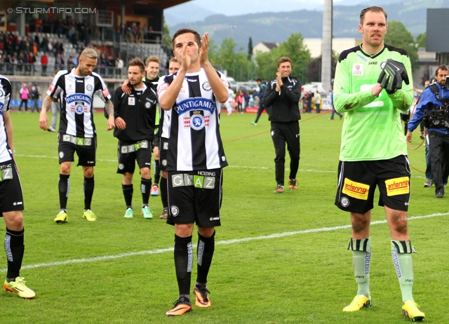 Wolfsberg - Sturm Graz
Oesterreichische Fussball Bundesliga, 34. Runde, Wolfsberger AC - SK Sturm Graz, Lavanttal Arena Wolfsberg, 27.04.2014. 

Foto zeigt die Mannschaft von Sturm
