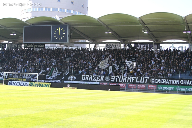 Sturm Graz - Wiener Neustadt
Oesterreichische Fussball Bundesliga, 35. Runde, SK Sturm Graz - SC Wiener Neustadt, Stadion Liebenau Graz, 04.05.2014. 

Foto zeigt Fans von Sturm
