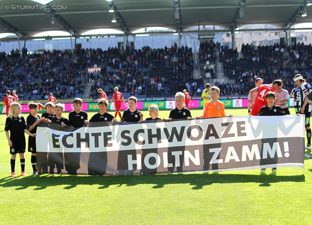 Sturm Graz - Wiener Neustadt
Oesterreichische Fussball Bundesliga, 35. Runde, SK Sturm Graz - SC Wiener Neustadt, Stadion Liebenau Graz, 04.05.2014. 

Foto zeigt ein Transparent
