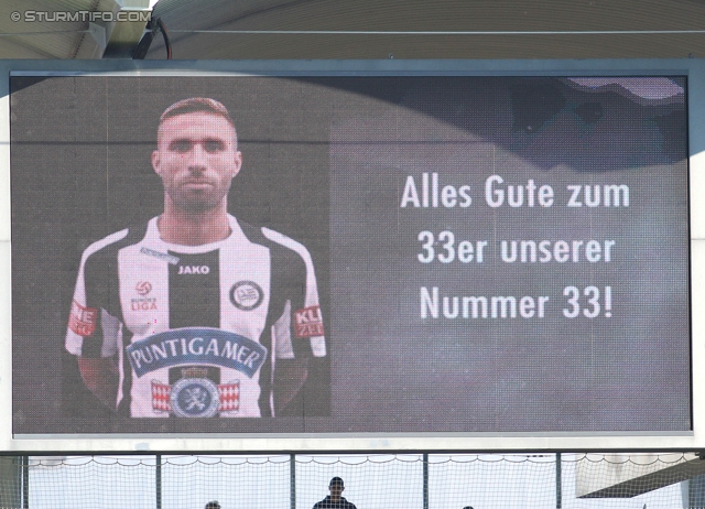 Sturm Graz - Wiener Neustadt
Oesterreichische Fussball Bundesliga, 35. Runde, SK Sturm Graz - SC Wiener Neustadt, Stadion Liebenau Graz, 04.05.2014. 

Foto zeigt die Anzeigetafel
