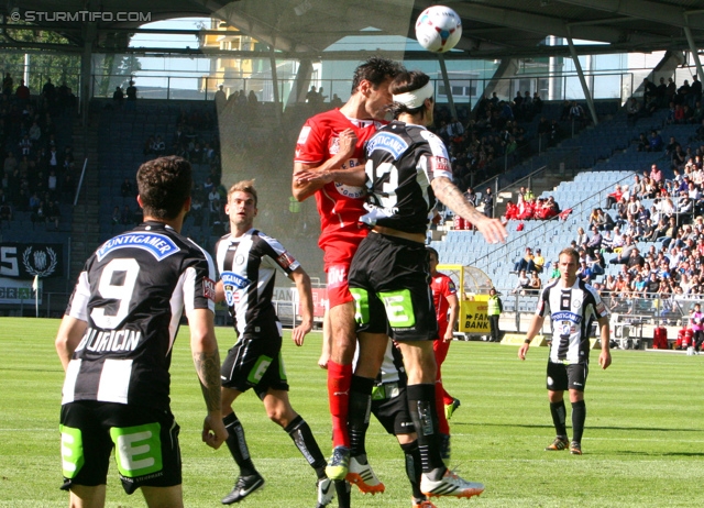 Sturm Graz - Wiener Neustadt
Oesterreichische Fussball Bundesliga, 35. Runde, SK Sturm Graz - SC Wiener Neustadt, Stadion Liebenau Graz, 04.05.2014. 

Foto zeigt Marco Djuricin (Sturm), Manuel Weber (Sturm), Nikola Vujadinovic (Sturm)
