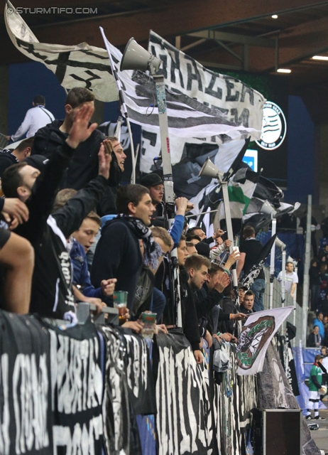 St. Poelten - Sturm Graz
OEFB Cup, Halbfinale, SKN St. Poelten - SK Sturm Graz, Arena St. Poelten, 07.05.2014. 

Foto zeigt Fans von Sturm
