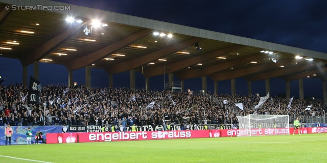 St. Poelten - Sturm Graz
OEFB Cup, Halbfinale, SKN St. Poelten - SK Sturm Graz, Arena St. Poelten, 07.05.2014. 

Foto zeigt Fans von Sturm
