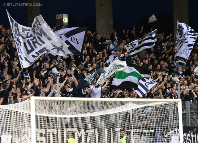 St. Poelten - Sturm Graz
OEFB Cup, Halbfinale, SKN St. Poelten - SK Sturm Graz, Arena St. Poelten, 07.05.2014. 

Foto zeigt Fans von Sturm
