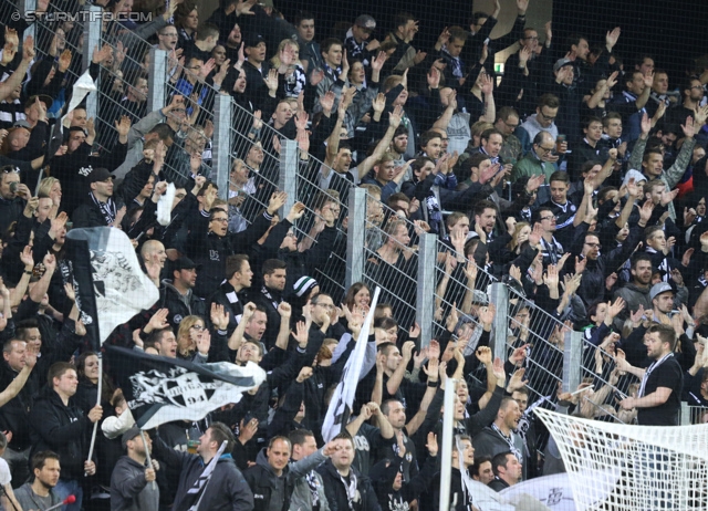 St. Poelten - Sturm Graz
OEFB Cup, Halbfinale, SKN St. Poelten - SK Sturm Graz, Arena St. Poelten, 07.05.2014. 

Foto zeigt Fans von Sturm
