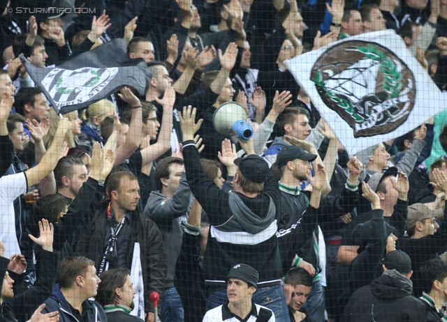 St. Poelten - Sturm Graz
OEFB Cup, Halbfinale, SKN St. Poelten - SK Sturm Graz, Arena St. Poelten, 07.05.2014. 

Foto zeigt Fans von Sturm
