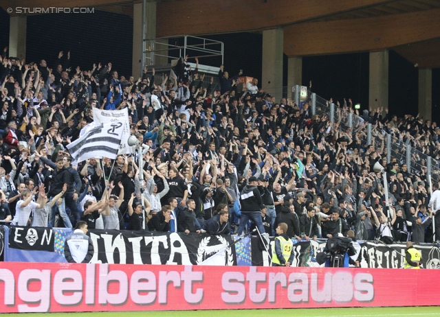 St. Poelten - Sturm Graz
OEFB Cup, Halbfinale, SKN St. Poelten - SK Sturm Graz, Arena St. Poelten, 07.05.2014. 

Foto zeigt Fans von Sturm

