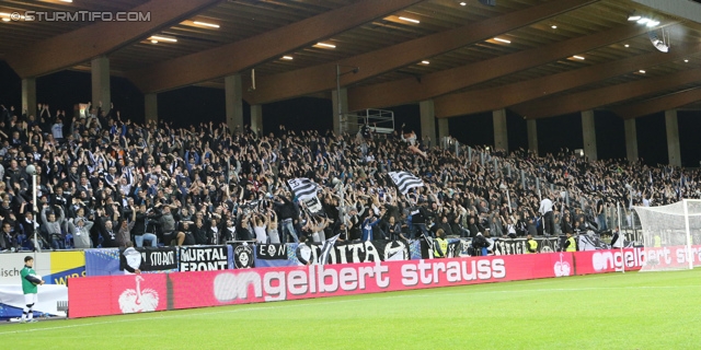 St. Poelten - Sturm Graz
OEFB Cup, Halbfinale, SKN St. Poelten - SK Sturm Graz, Arena St. Poelten, 07.05.2014. 

Foto zeigt Fans von Sturm
