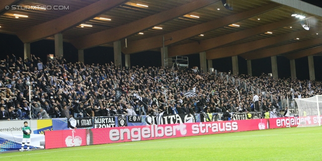 St. Poelten - Sturm Graz
OEFB Cup, Halbfinale, SKN St. Poelten - SK Sturm Graz, Arena St. Poelten, 07.05.2014. 

Foto zeigt Fans von Sturm
