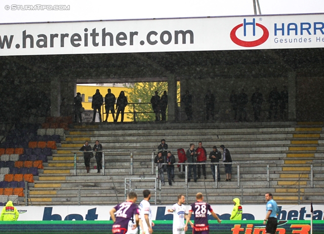 Austria Wien - Sturm Graz
Oesterreichische Fussball Bundesliga, 36. Runde, FK Austria Wien - SK Sturm Graz, Franz-Horr-Stadion Wien, 11.05.2014. 

Foto zeigt den Gaestesektor
