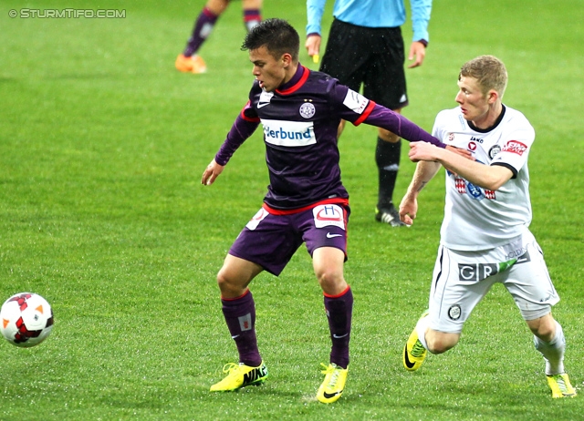 Austria Wien - Sturm Graz
Oesterreichische Fussball Bundesliga, 36. Runde, FK Austria Wien - SK Sturm Graz, Franz-Horr-Stadion Wien, 11.05.2014. 

Foto zeigt Florian Kainz (Sturm)
