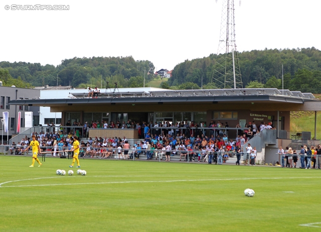 Sturm Graz - Kapfenberg
Testspiel,  SK Sturm Graz - Kapfenberger SV, Arena Krottendorf, 23.07.2014. 

Foto zeigt eine Innenansicht in der Arena Krottendorf
