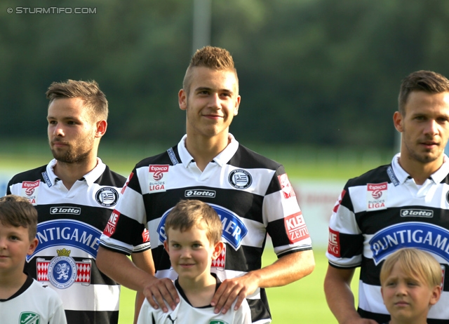 Sturm Graz - Maccabi Tel Aviv
Testspiel,  SK Sturm Graz - Maccabi Tel Aviv, Solarstadion Gleisdorf, 04.07.2014. 

Foto zeigt David Schloffer (Sturm), Sandi Lovric (Sturm) und Daniel Offenbacher (Sturm)
