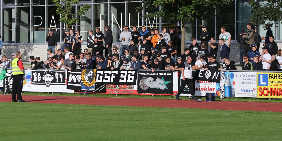 Schwaz - Sturm Graz
OEFB Cup, 1. Runde, SC Schwaz - SK Sturm Graz, Silberstadtarena Schwaz, 11.07.2014. 

Foto Fans von Sturm 
