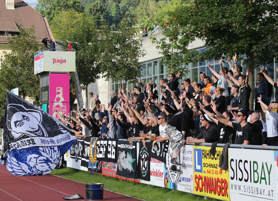 Schwaz - Sturm Graz
OEFB Cup, 1. Runde, SC Schwaz - SK Sturm Graz, Silberstadtarena Schwaz, 11.07.2014. 

Foto Fans von Sturm 
