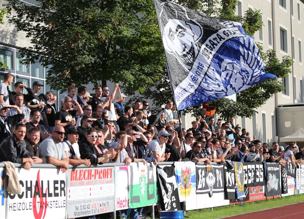 Schwaz - Sturm Graz
OEFB Cup, 1. Runde, SC Schwaz - SK Sturm Graz, Silberstadtarena Schwaz, 11.07.2014. 

Foto Fans von Sturm 
