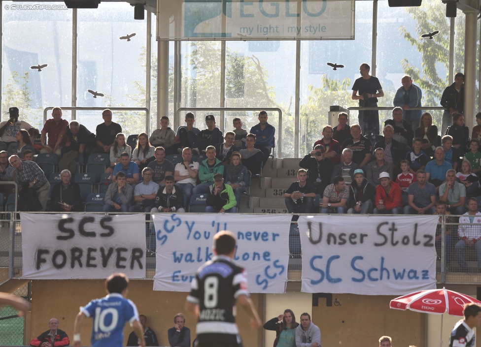 Schwaz - Sturm Graz
OEFB Cup, 1. Runde, SC Schwaz - SK Sturm Graz, Silberstadtarena Schwaz, 11.07.2014. 

Foto zeigt Fans von Schwaz
