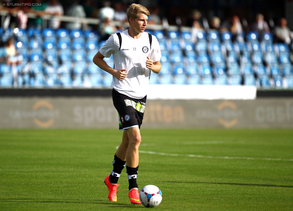 Altach - Sturm Graz
Oesterreichische Fussball Bundesliga, 1. Runde, SC Rheindorf Altach - SK Sturm Graz, Stadion Schnabelholz Altach, 19.07.2014. 

Foto zeigt Simon Piesinger (Sturm)
