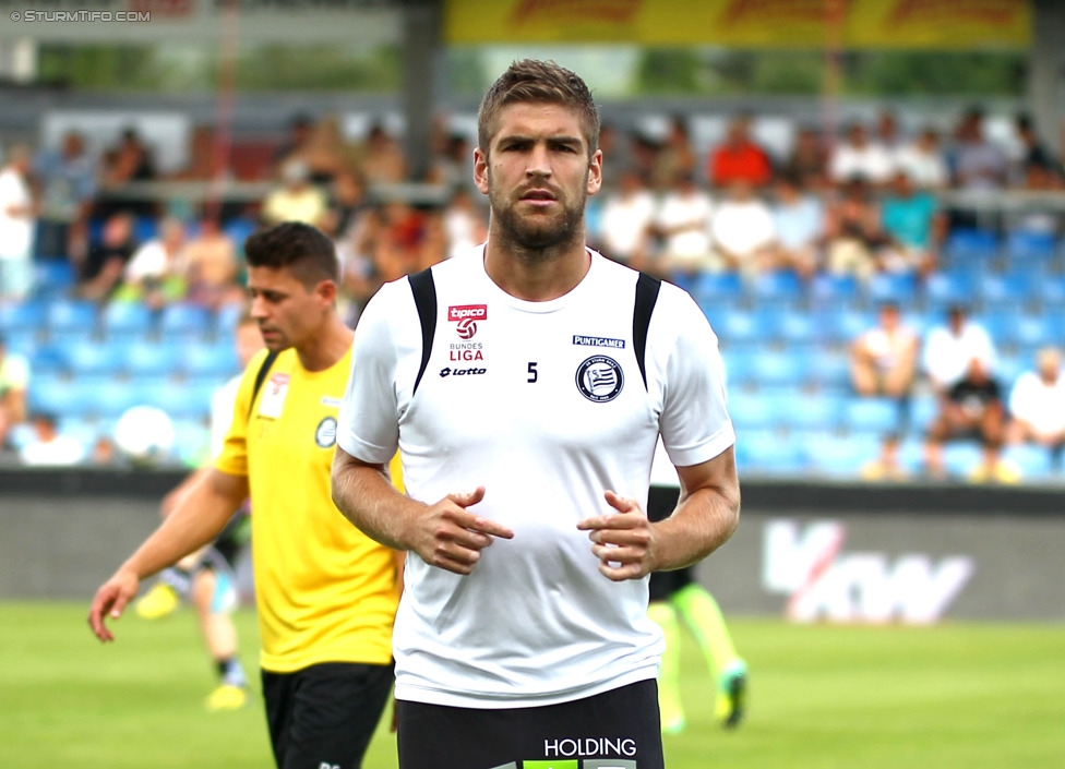 Altach - Sturm Graz
Oesterreichische Fussball Bundesliga, 1. Runde, SC Rheindorf Altach - SK Sturm Graz, Stadion Schnabelholz Altach, 19.07.2014. 

Foto zeigt Tomislav Barbaric (Sturm) 
