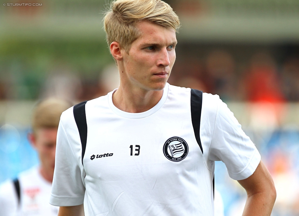 Altach - Sturm Graz
Oesterreichische Fussball Bundesliga, 1. Runde, SC Rheindorf Altach - SK Sturm Graz, Stadion Schnabelholz Altach, 19.07.2014. 

Foto zeigt Simon Piesinger (Sturm)
