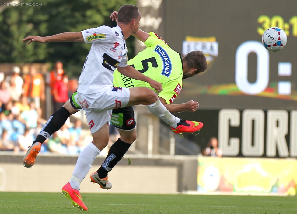 Altach - Sturm Graz
Oesterreichische Fussball Bundesliga, 1. Runde, SC Rheindorf Altach - SK Sturm Graz, Stadion Schnabelholz Altach, 19.07.2014. 

Foto zeigt Tomislav Barbaric (Sturm) 
