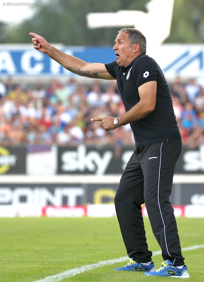 Altach - Sturm Graz
Oesterreichische Fussball Bundesliga, 1. Runde, SC Rheindorf Altach - SK Sturm Graz, Stadion Schnabelholz Altach, 19.07.2014. 

Foto zeigt Darko Milanic (Cheftrainer Sturm)
