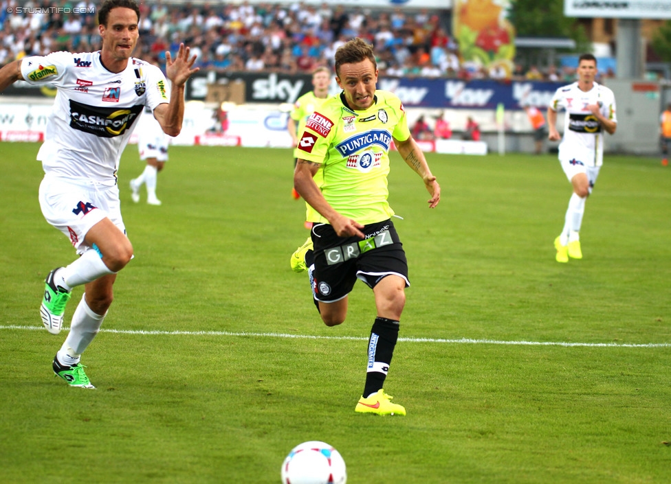 Altach - Sturm Graz
Oesterreichische Fussball Bundesliga, 1. Runde, SC Rheindorf Altach - SK Sturm Graz, Stadion Schnabelholz Altach, 19.07.2014. 

Foto zeigt Daniel Beichler (Sturm)
