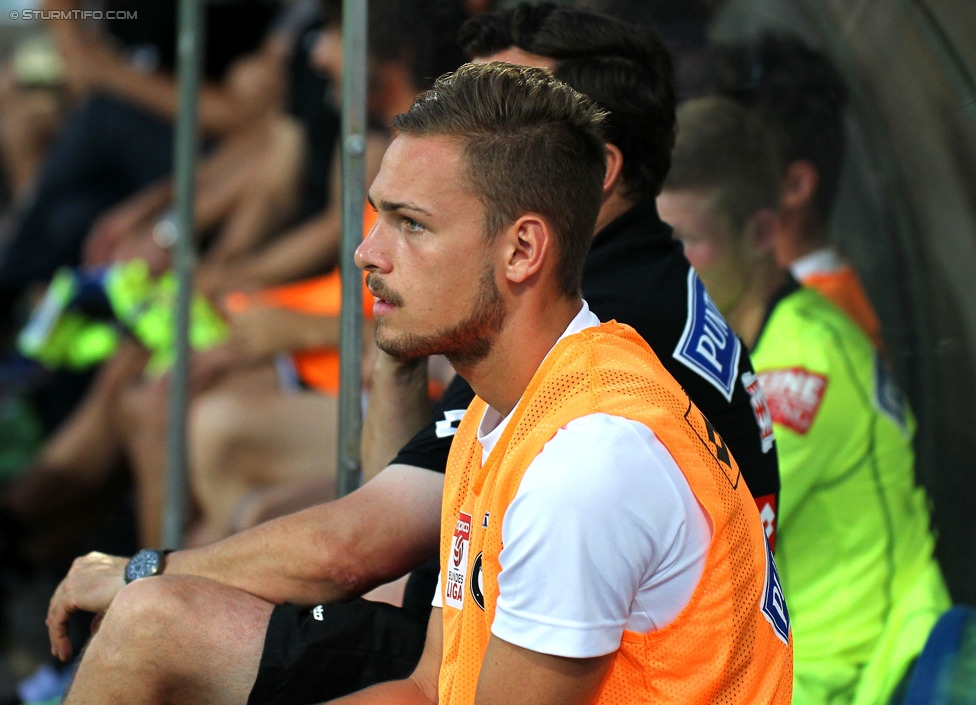 Altach - Sturm Graz
Oesterreichische Fussball Bundesliga, 1. Runde, SC Rheindorf Altach - SK Sturm Graz, Stadion Schnabelholz Altach, 19.07.2014. 

Foto zeigt Lukas Spendlhofer (Sturm)
