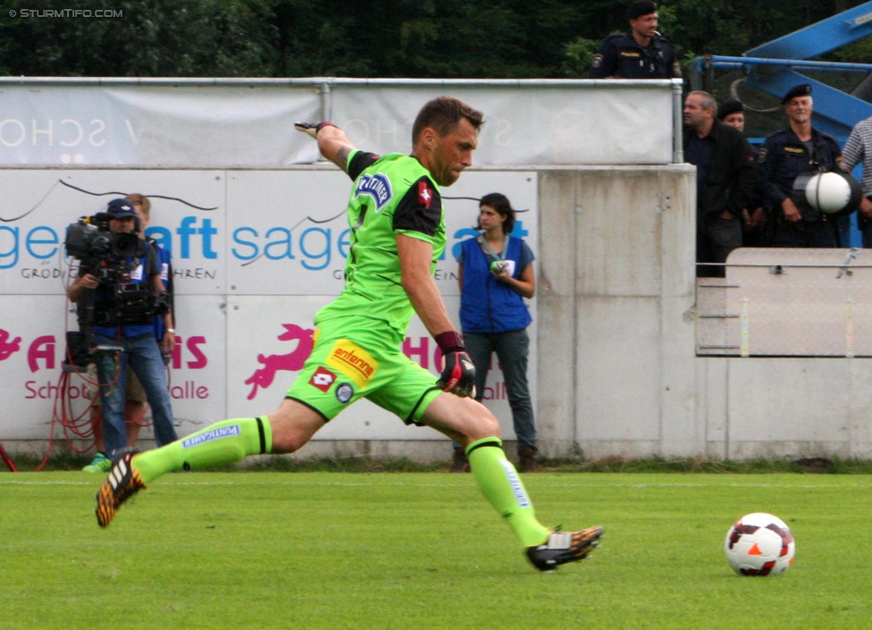 Groedig - Sturm Graz
Oesterreichische Fussball Bundesliga, 2. Runde, SV Groedig - SK Sturm Graz, Untersbergarena Groedig, 27.07.2014. 

Foto zeigt Christian Gratzei (Sturm)
