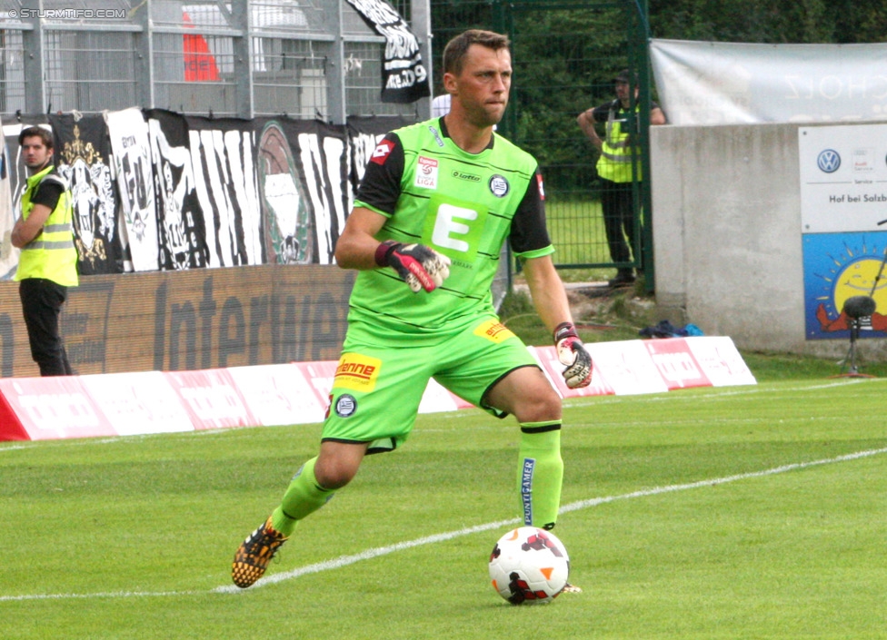 Groedig - Sturm Graz
Oesterreichische Fussball Bundesliga, 2. Runde, SV Groedig - SK Sturm Graz, Untersbergarena Groedig, 27.07.2014. 

Foto zeigt Christian Gratzei (Sturm)
