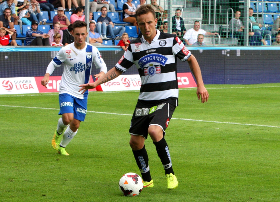 Groedig - Sturm Graz
Oesterreichische Fussball Bundesliga, 2. Runde, SV Groedig - SK Sturm Graz, Untersbergarena Groedig, 27.07.2014. 

Foto zeigt Daniel Beichler (Sturm)
