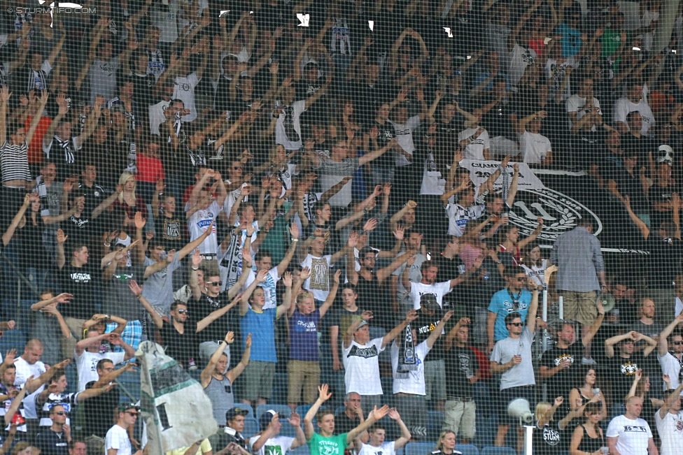 Sturm Graz - Wiener Neustadt
Oesterreichische Fussball Bundesliga, 3. Runde, SK Sturm Graz - SC Wiener Neustadt, Stadion Liebenau Graz, 02.08.2014. 

Foto zeigt Fans von Sturm
