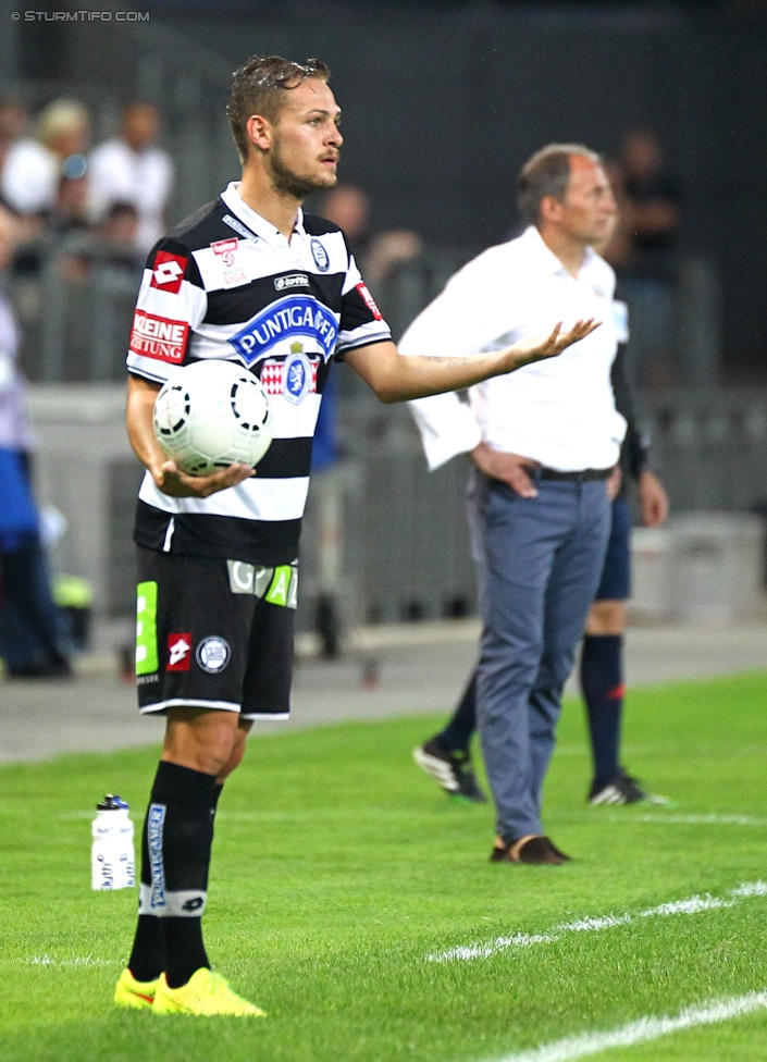 Sturm Graz - Wiener Neustadt
Oesterreichische Fussball Bundesliga, 3. Runde, SK Sturm Graz - SC Wiener Neustadt, Stadion Liebenau Graz, 02.08.2014. 

Foto zeigt Lukas Spendlhofer (Sturm)
