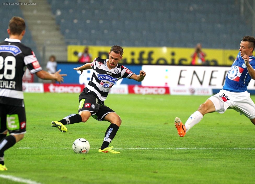 Sturm Graz - Wiener Neustadt
Oesterreichische Fussball Bundesliga, 3. Runde, SK Sturm Graz - SC Wiener Neustadt, Stadion Liebenau Graz, 02.08.2014. 

Foto zeigt Lukas Spendlhofer (Sturm)
