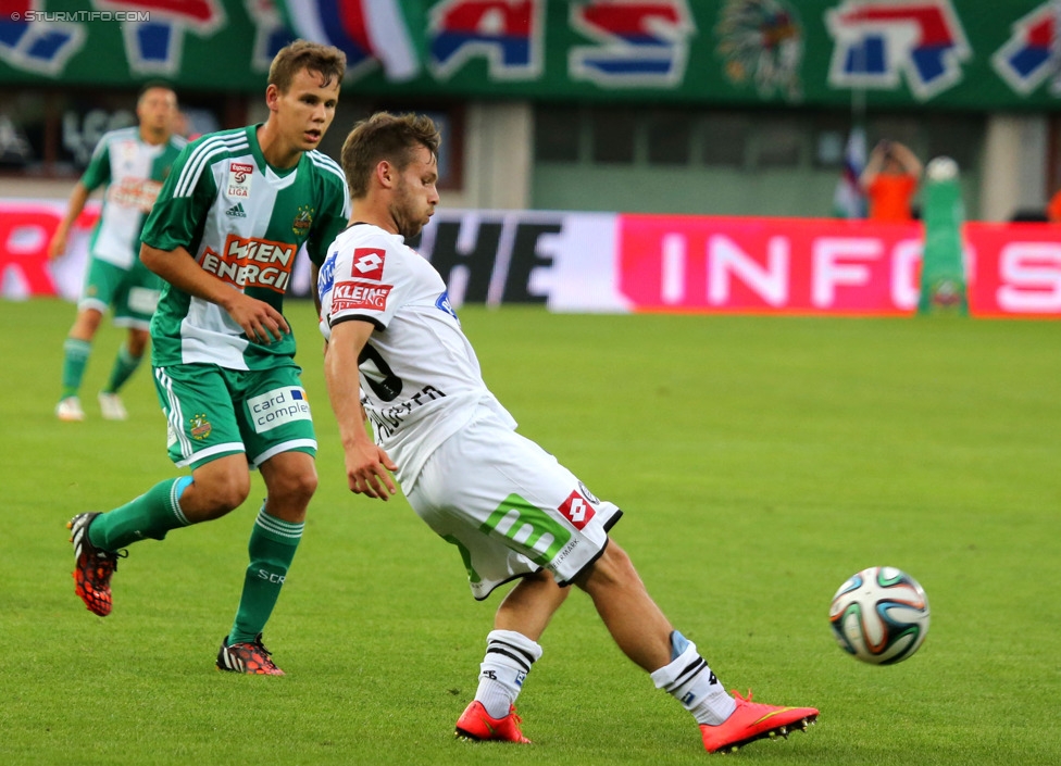 Rapid - Sturm Graz
Oesterreichische Fussball Bundesliga, 4. Runde, SK Rapid Wien - SK Sturm Graz, Ernst-Happel-Stadion Wien, 09.08.2014. 

Foto zeigt David Schloffer (Sturm)
